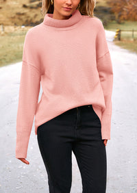 Long Sleeve Oversized Chunky Knitted Casual Turtleneck Sweaters