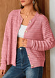 Knit Cardigan Long Sleeve Open Front Button Down Jacket
