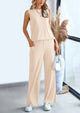 Casual Loose Tank Top Wide Leg Pants 2 Piece Lounge Set