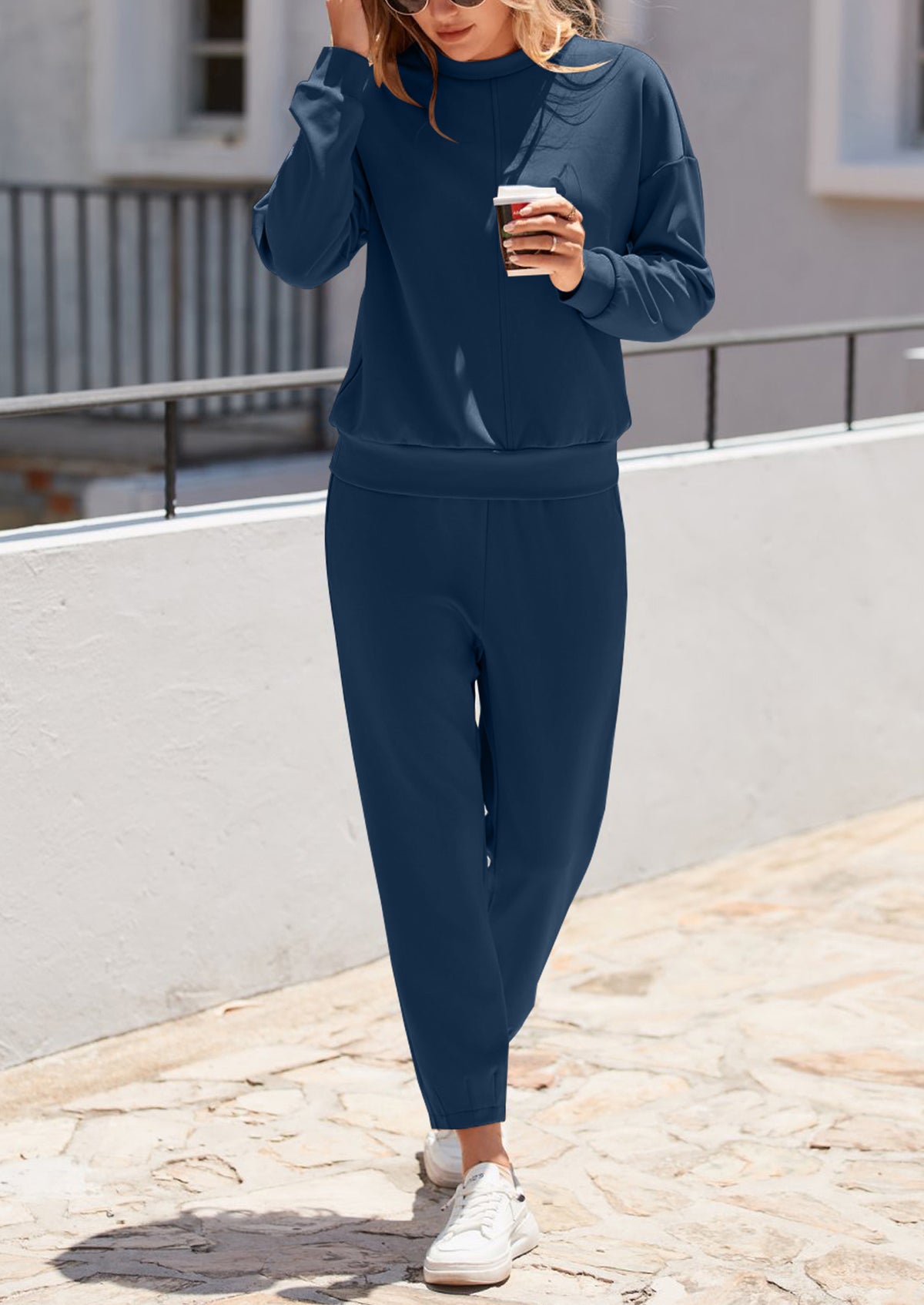 Long Sleeved Pullover Casual Sports Pants Two-Piece Set