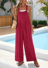 Casual Sleeveless Shoulder Strap Loose Wide Leg Pants