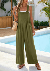 Casual Sleeveless Shoulder Strap Loose Wide Leg Pants