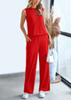 Casual Loose Tank Top Wide Leg Pants 2 Piece Lounge Set