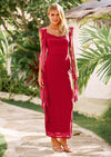 PRETTYGARDEN Women's Wedding Guest Dress Sleeveless Ruffle Formal Cocktail Party Maxi Bodycon Dresses