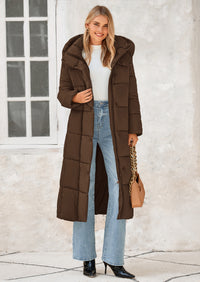 PRETTYGARDEN Women's Winter Long Puffer Coats Hooded Zip Up Casual Thickened Down Jackets Trendy Warm Clothes Outerwear