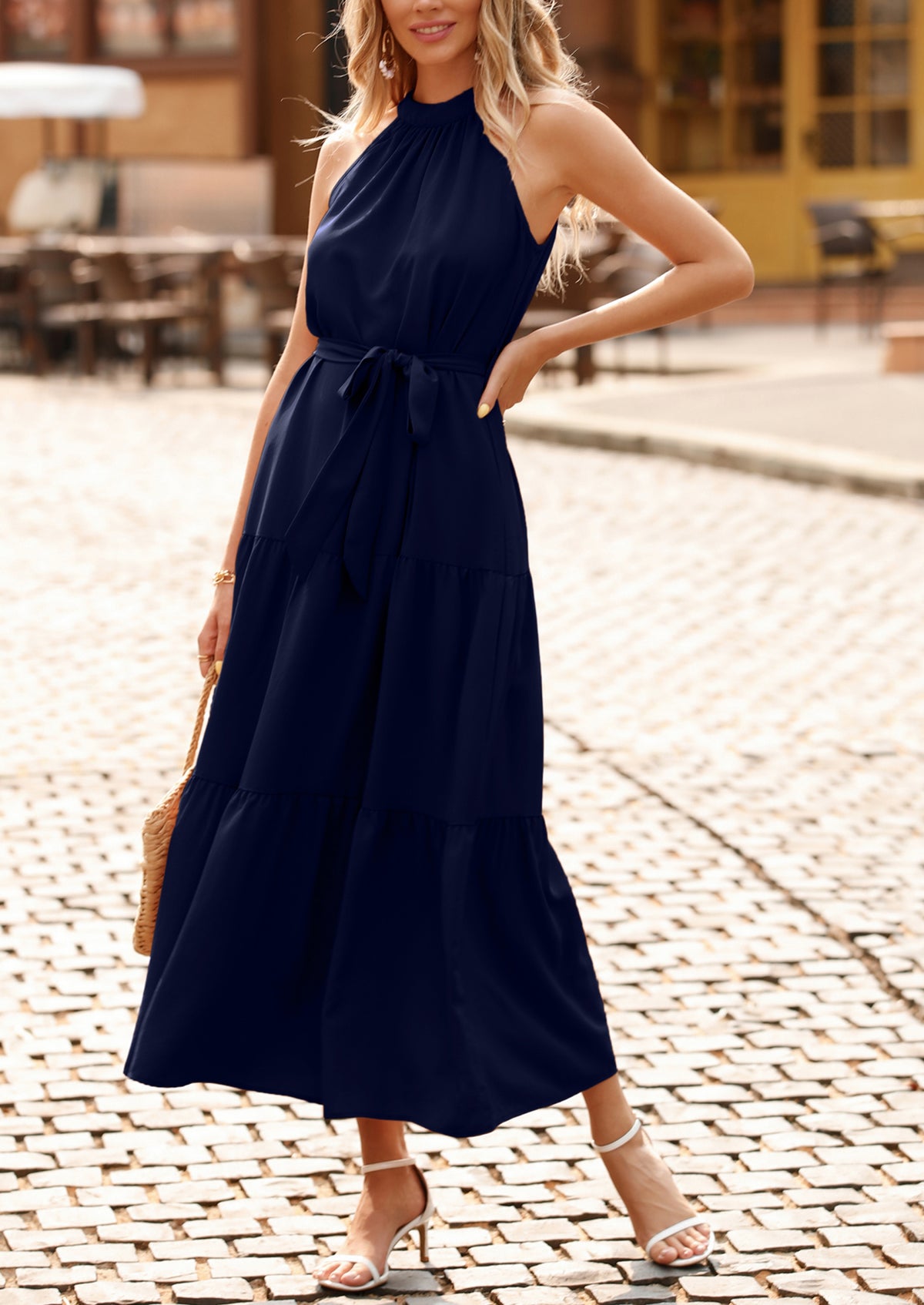 Sleeveless Halter Neck  Boho Dresses