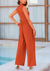 PRETTYGARDEN Sleeveless Mock Neck Wide Leg Pants Rompers with Pockets Casual Jumpsuits