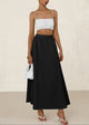 Ruffle High Waisted Casual Long Flowy Maxi Skirts with Pockets