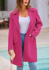 PRETTYGARDEN Women's Spring Fall Long Blazer Jackets Long Sleeve Lapel Pockets Loose Fit Work Casual Blazers Outerwear