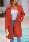 PRETTYGARDEN Women's Spring Fall Long Blazer Jackets Long Sleeve Lapel Pockets Loose Fit Work Casual Blazers Outerwear