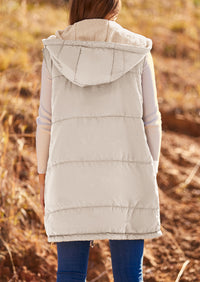PRETTYGARDEN Womens Fall Reversible Vests Sleeveless Fleece Jacket Zip Up Hoodie Pockets Long Warm Winter Coat Outerwear