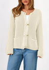 PRETTYGARDEN Cardigan Sweaters for Women Trendy Oversized Knit Chunky Button Cardigans Fall Winter Outfits with Pockets