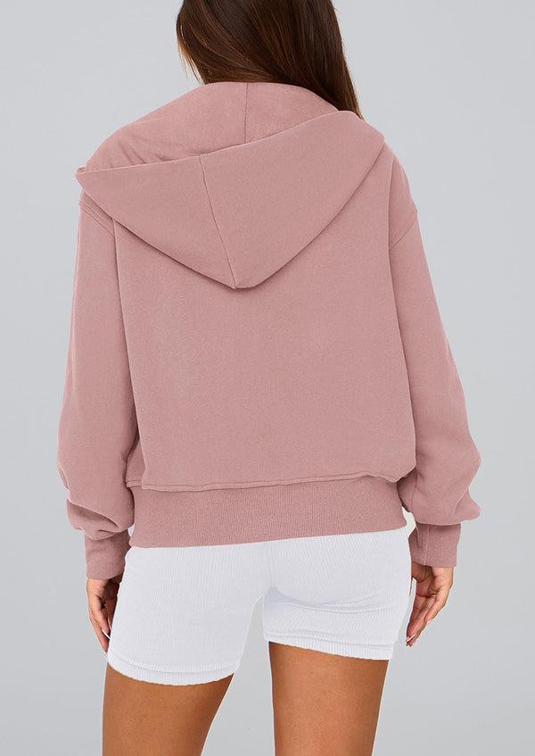 Y2K Zip Up Hoodie Long Sleeve Loose Fit Pockets Casual Sweatshirt