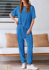 PRETTYGARDEN Two Piece Lounge Sets Jogger Pants Vacation Outfits Travel Airplane Matching Clothes