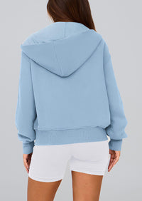 Y2K Zip Up Hoodie Long Sleeve Loose Fit Pockets Casual Sweatshirt