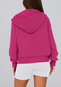 Y2K Zip Up Hoodie Long Sleeve Loose Fit Pockets Casual Sweatshirt