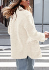 PRETTYGARDEN Women's Winter Faux Fur Coats Long Sleeve Lapel Button Down Pockets Fleece Sherpa Jacket Casual Trendy Outerwear