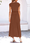 Casual Knit Short Sleeve Crop Top High Waist Skirt 2 Piece Sets