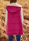 PRETTYGARDEN Womens Fall Reversible Vests Sleeveless Fleece Jacket Zip Up Hoodie Pockets Long Warm Winter Coat Outerwear