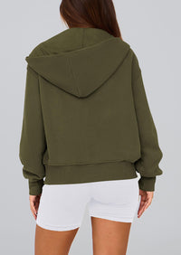 Y2K Zip Up Hoodie Long Sleeve Loose Fit Pockets Casual Sweatshirt