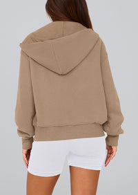Y2K Zip Up Hoodie Long Sleeve Loose Fit Pockets Casual Sweatshirt