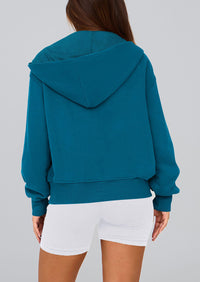 Y2K Zip Up Hoodie Long Sleeve Loose Fit Pockets Casual Sweatshirt