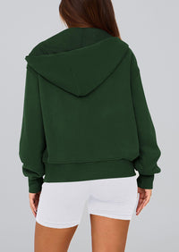 Y2K Zip Up Hoodie Long Sleeve Loose Fit Pockets Casual Sweatshirt