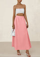 Ruffle High Waisted Casual Long Flowy Maxi Skirts with Pockets