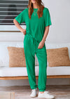 PRETTYGARDEN Two Piece Lounge Sets Jogger Pants Vacation Outfits Travel Airplane Matching Clothes
