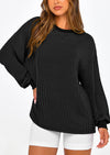 PRETTYGARDEN Women's Long Sleeve Tee Shirts Spring Fall Trendy Clothes Casual Loose Crewneck Ribbed Blouse Tunic Tops