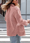 PRETTYGARDEN Women's Winter Faux Fur Coats Long Sleeve Lapel Button Down Pockets Fleece Sherpa Jacket Casual Trendy Outerwear