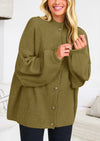 PRETTYGARDEN Women's Winter Button Down Cardigan Sweaters Mock Neck Lantern Long Sleeve Chunky Knit Jacket Trendy Outerwear