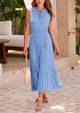 Casual V Neck Swiss Dot Ruffle Sleeveless A Line Beach Sun Dresses