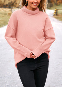 Long Sleeve Oversized Chunky Knitted Casual Turtleneck Sweaters
