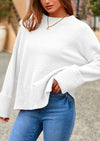 PRETTYGARDEN Women's Fall Oversized Sweaters Casual Crewneck Pullover Long Sleeve Fuzzy Chunky Knit Tops Blouse