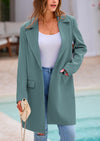 PRETTYGARDEN Women's Spring Fall Long Blazer Jackets Long Sleeve Lapel Pockets Loose Fit Work Casual Blazers Outerwear