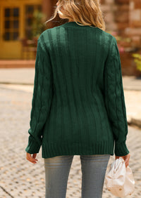 Knitted Solid Color Button Down Chunky Outwear Cardigan