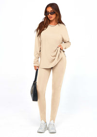 PRETTYGARDEN 2 Piece Outfits Casual Long Sleeve Tunic Tops Legging Pants Lounge Sets Sweatsuits