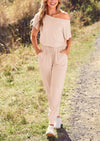 PRETTYGARDEN Dressy Off Shoulder Romper Spring Vacation Travel Lounge Outfits Clothes