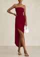 Ruched Bodycon Off Shoulder Asymmetrical High Split Elegant Cocktail Party Dresses