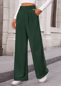 Wide Leg Casual High Elastic Waisted Work Office Palazzo Pants
