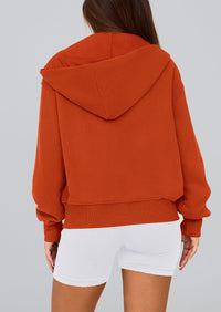Y2K Zip Up Hoodie Long Sleeve Loose Fit Pockets Casual Sweatshirt