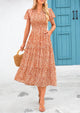 Casual V-neck short sleeved Bohemian Maxi dress