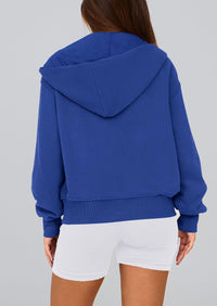 Y2K Zip Up Hoodie Long Sleeve Loose Fit Pockets Casual Sweatshirt