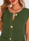 PRETTYGARDEN Women's Summer Sweaters Vest Sleeveless Button Down Cropped Pockets Chunky Knit Cardigan Trendy Tank Tops