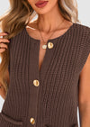 PRETTYGARDEN Women's Summer Sweaters Vest Sleeveless Button Down Cropped Pockets Chunky Knit Cardigan Trendy Tank Tops