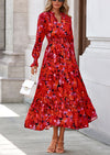 PRETTYGARDEN Women's Floral Maxi Dress Spring Long Sleeve V Neck Casual A Line Long Flowy Boho Party Dresses