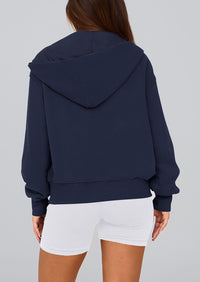 Y2K Zip Up Hoodie Long Sleeve Loose Fit Pockets Casual Sweatshirt