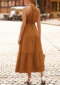 Sleeveless Halter Neck  Boho Dresses