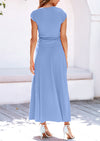 Casual Knit Short Sleeve Crop Top High Waist Skirt 2 Piece Sets
